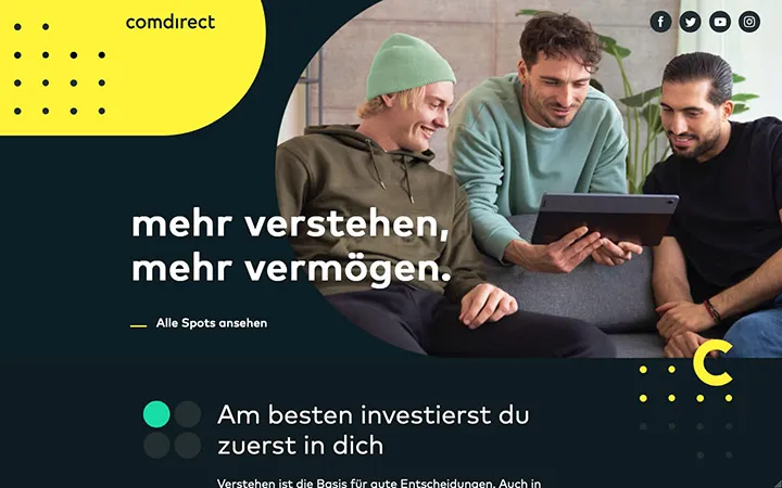 Comdirect Website – Startseiten-Design