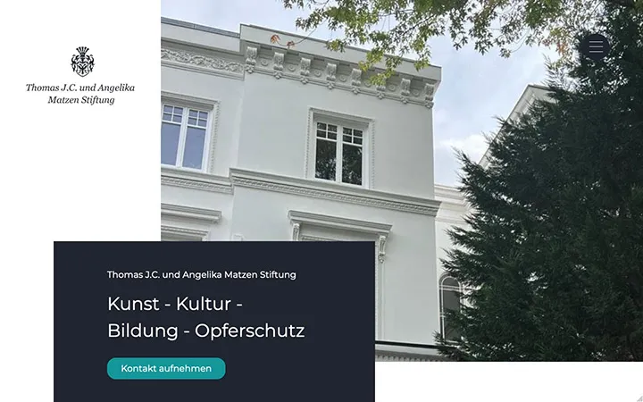 Matzen Foundation Website – Startseiten-Design
